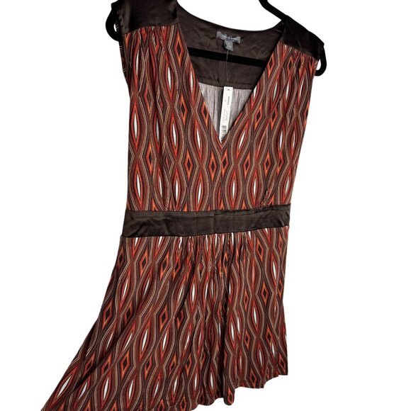 Vintage Y2K Babydoll Apt. 9 Brown Red Geometric Top Womens Size 1X - Picture 8 of 8